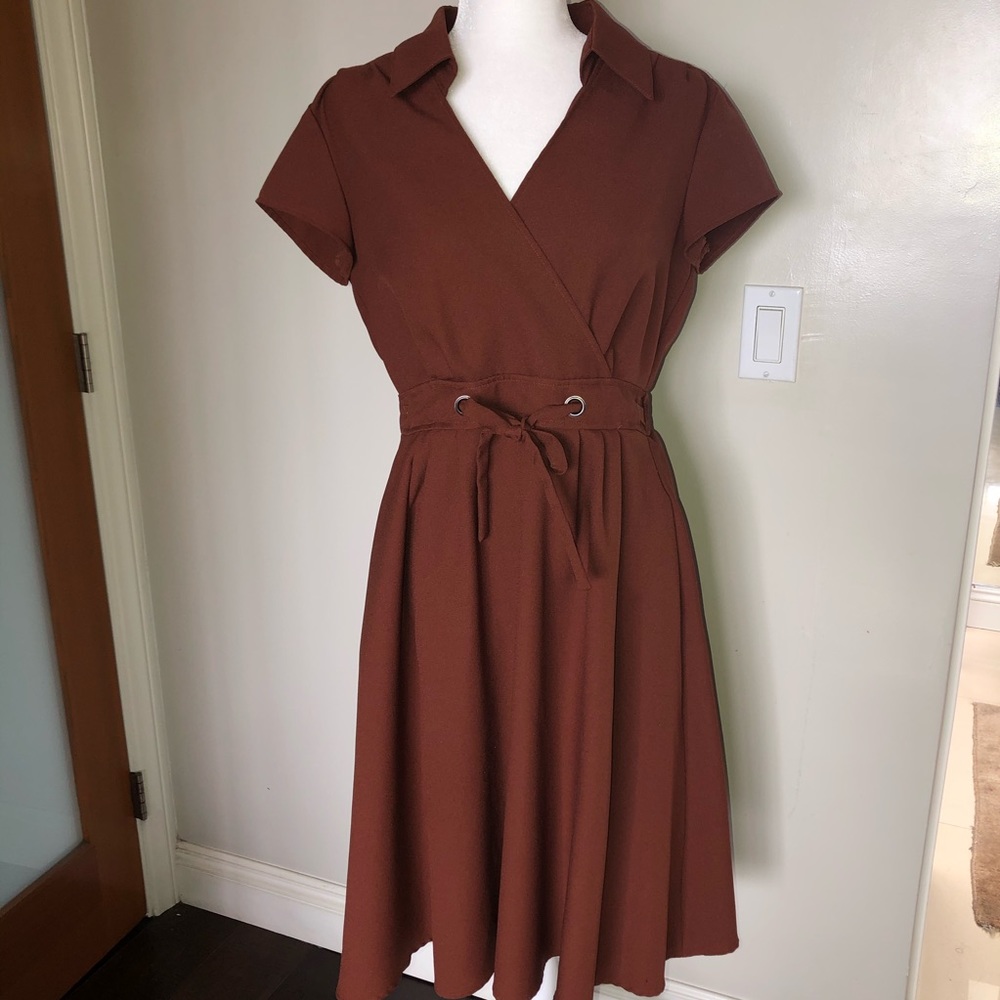 Karin Stevens brown/bronze dress size 10